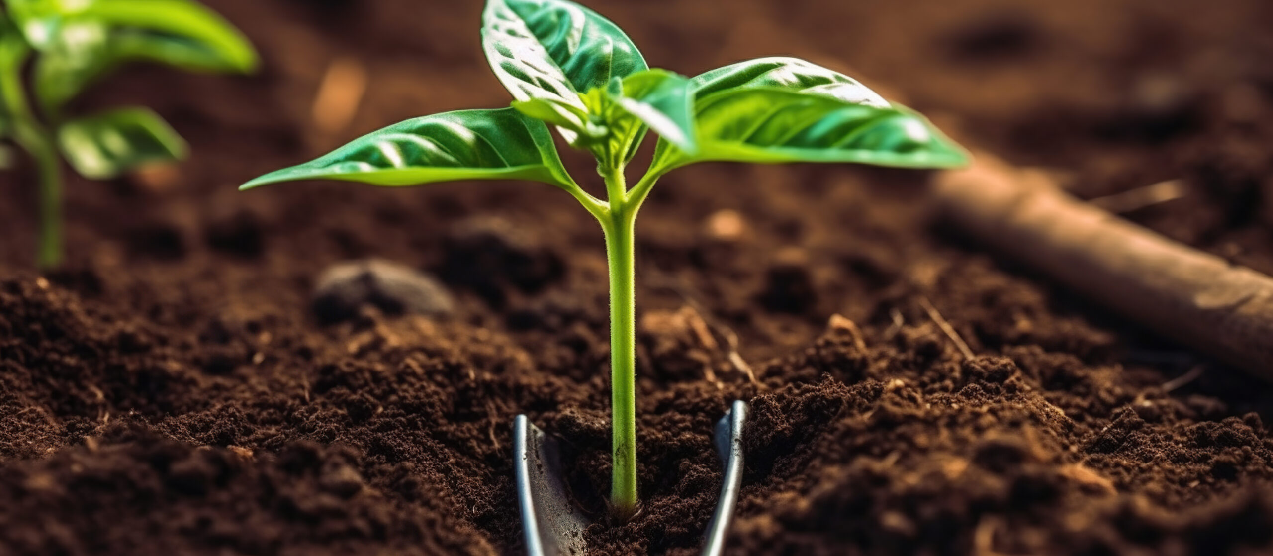 Beautiful Fresh green young seedling AI generated image